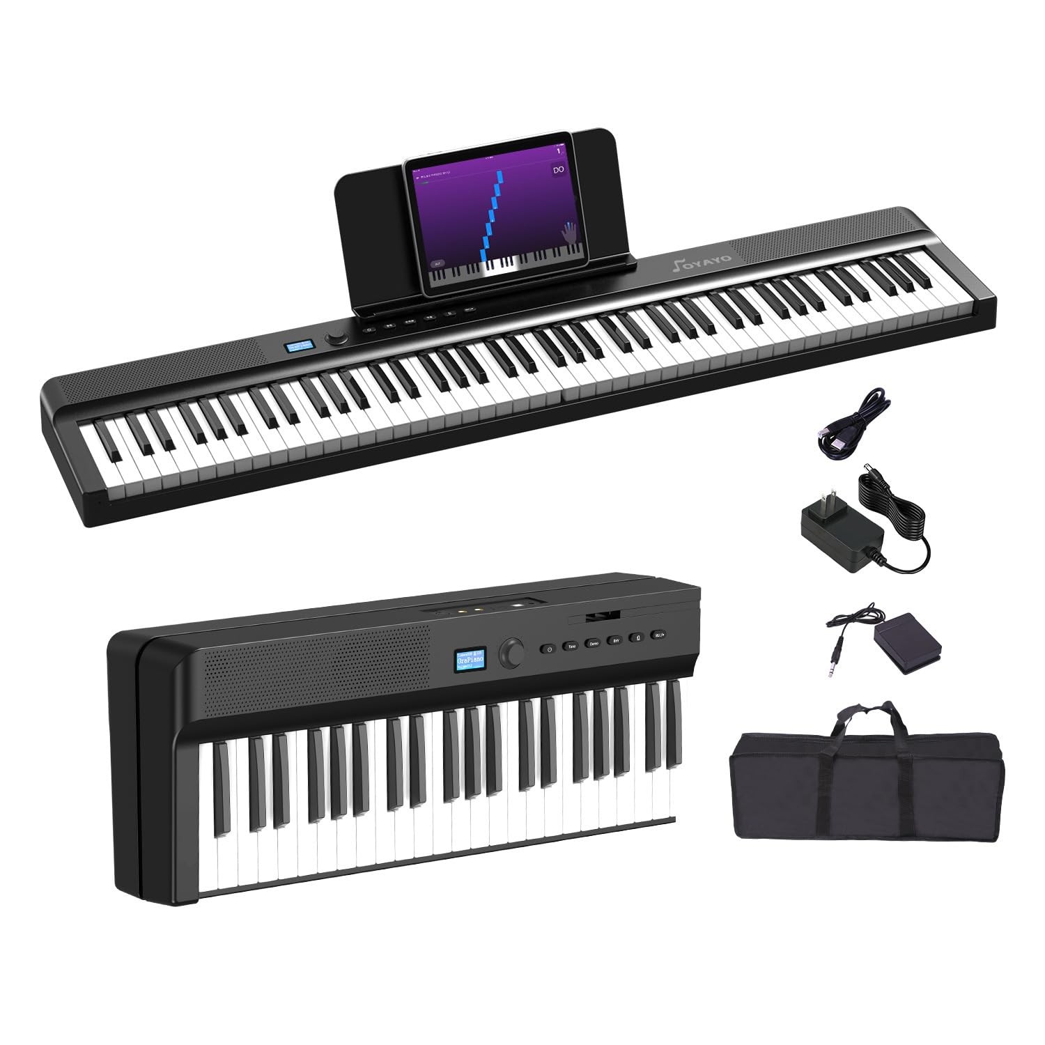 OYAYO Upgraded Folding Piano Keyboard, 88 Key Full Size
