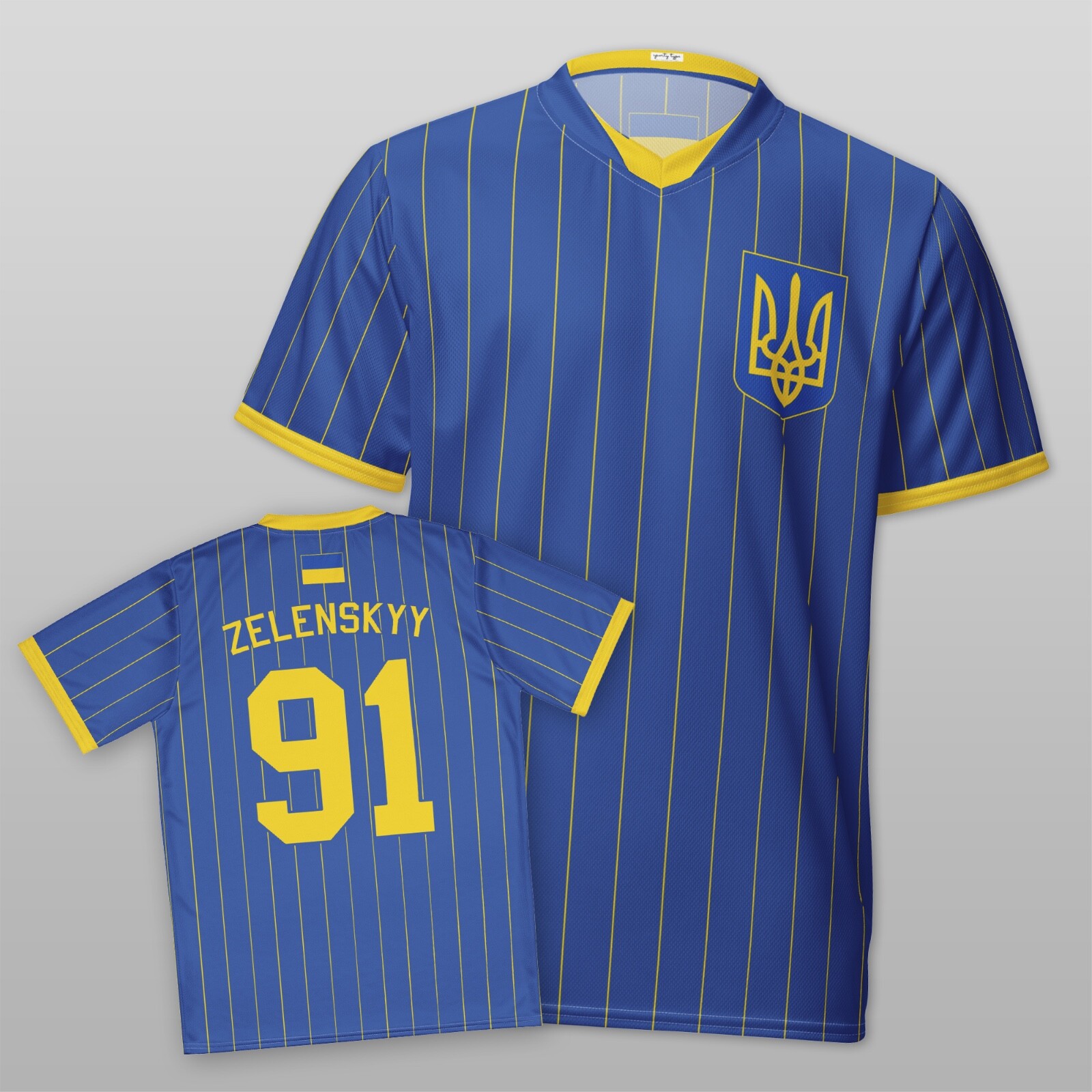 Ukraine Volodymyr Zelenskyy Unisex Soccer Jersey, Eco Friendly,  Pro Ukraine
