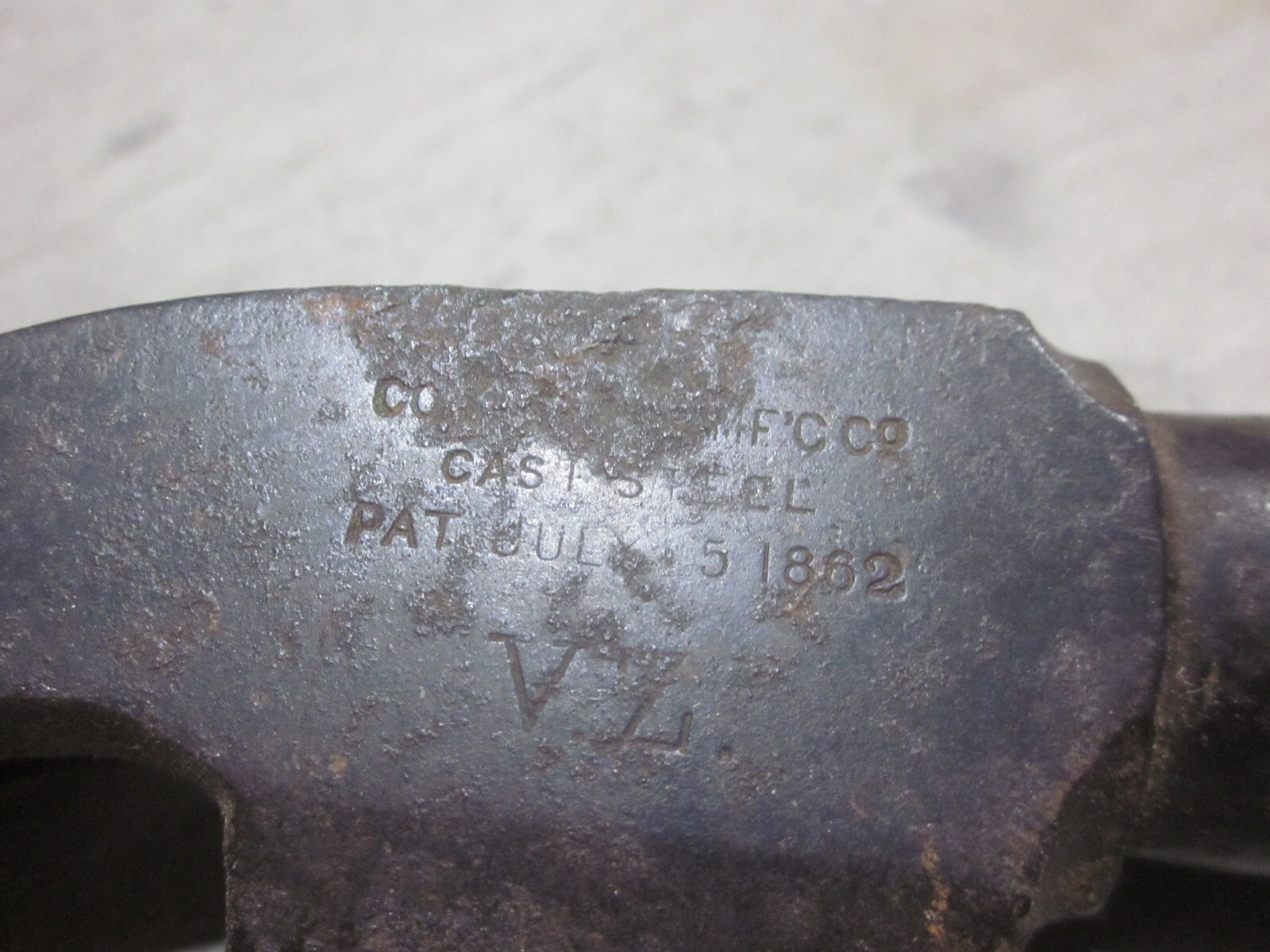 Antique Claw Hammer Rare Very Early & Important Carpenters Tool PATENT 1862