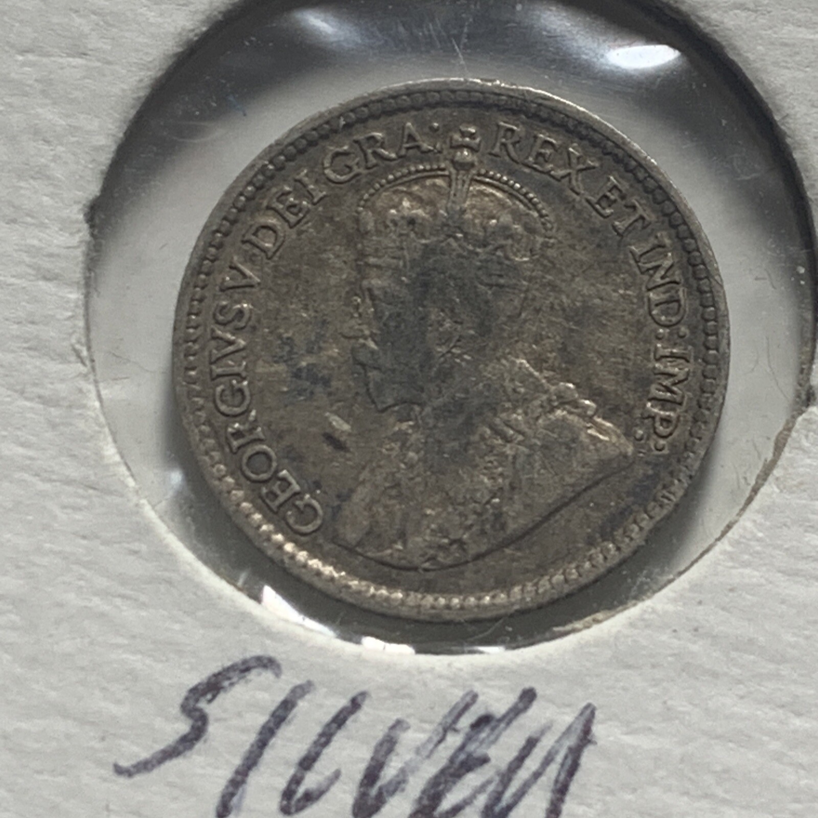 1919-Canada 5 Cents 80% Silver