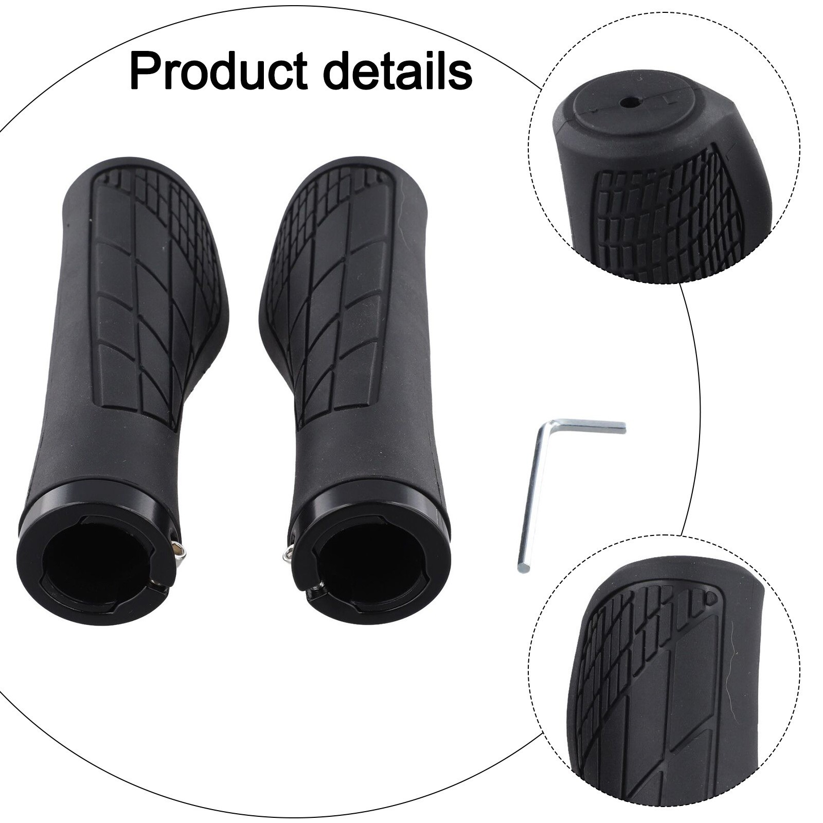 Rubber Bicycle Handlebar Grips Pair NonSlip for 22mm Diameter Handlebars