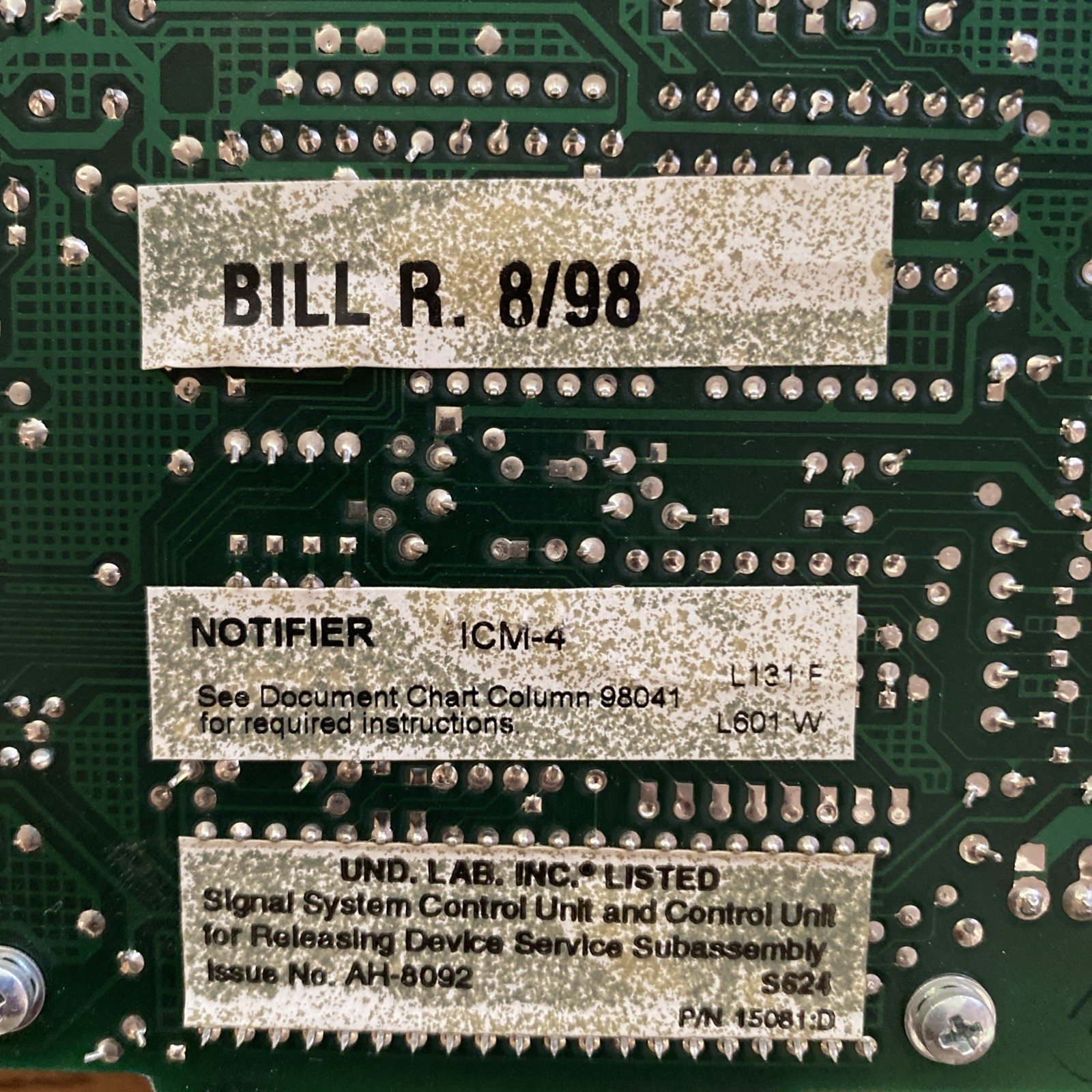 NOTIFIER ICM-4 INDICATING CONTROL MODULE FIRE ALARM BOARD