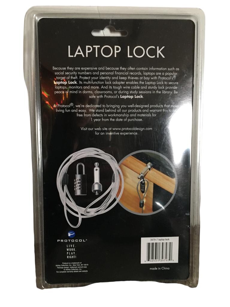 New Protocol Secure Laptop Cable Selectable Combination Lock Anti-Theft