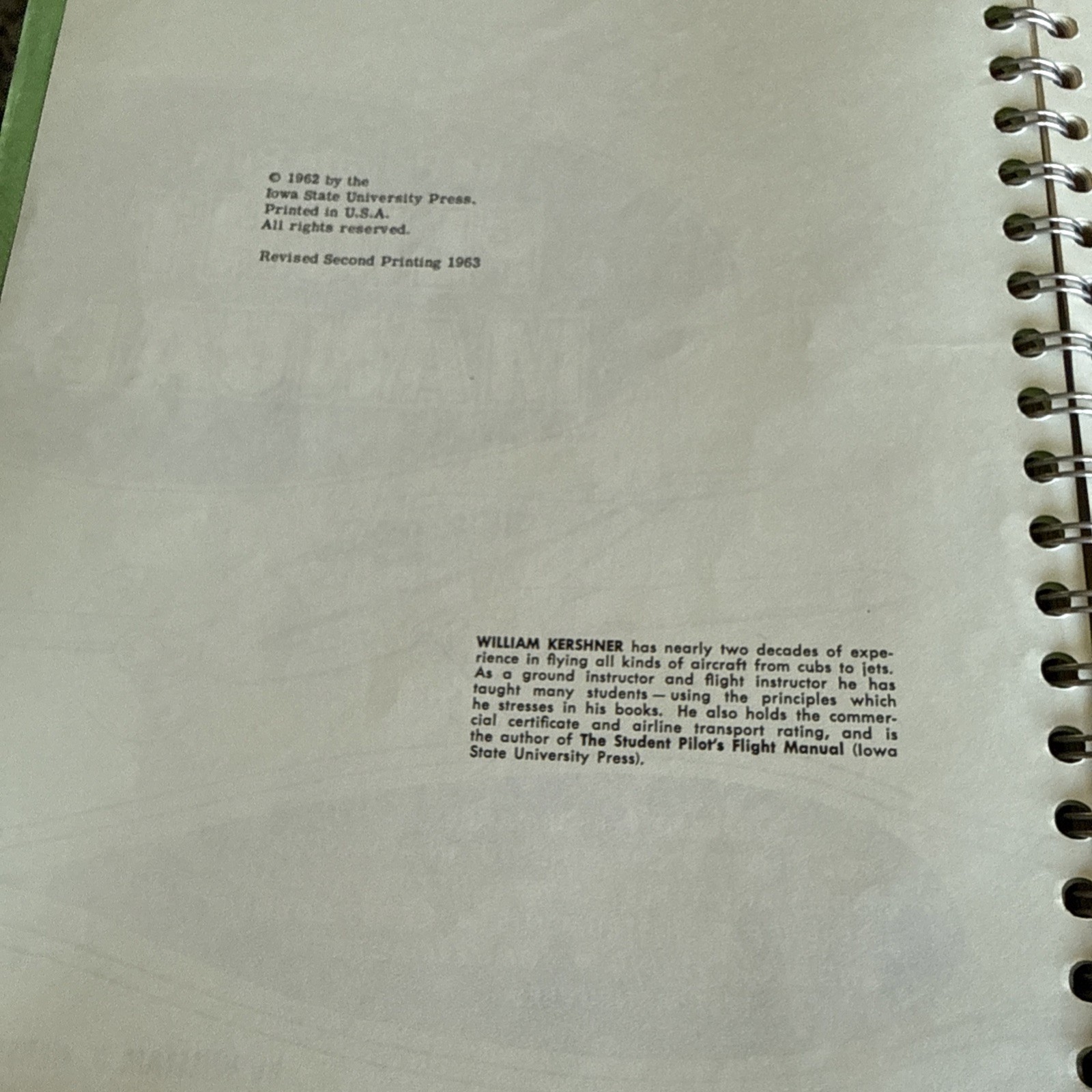 The Private Pilot's Flight Manual by William Kershner To Commercial Certificate