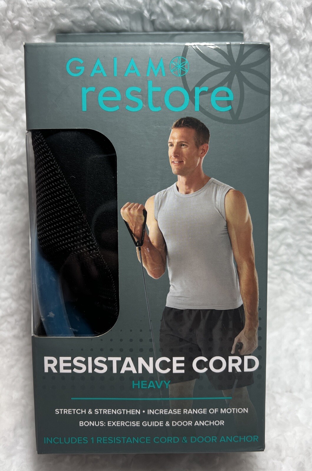 GAIAM Restore RESISTANCE CORD Heavy & DOOR ANCHOR - Stretch & Strengthen - NEW