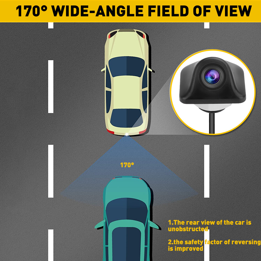 Rear View Reverse Backup Camera Parking 170°Wide Angle Night vision Adjustable