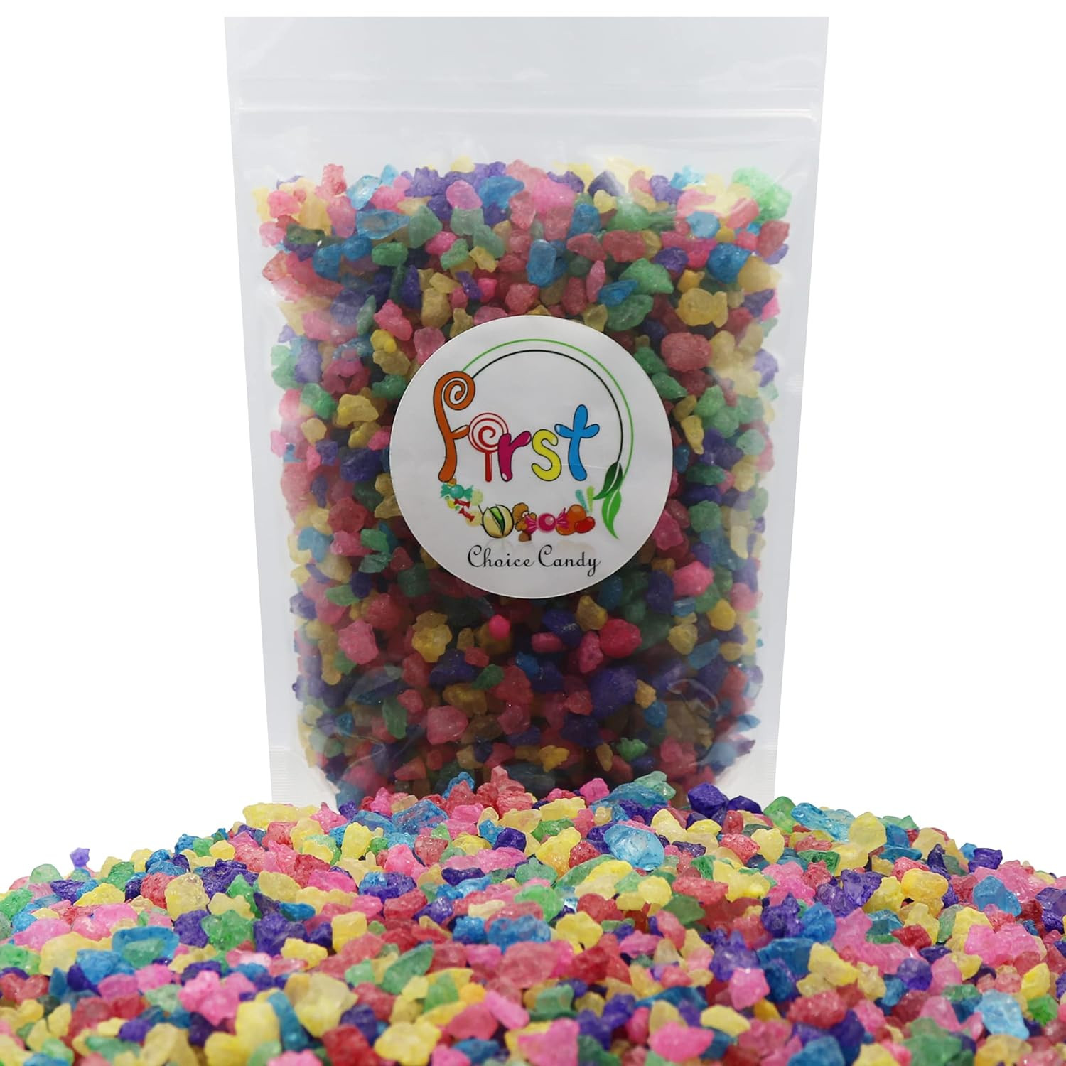 Firstchoicecandy Rock Candy Crystals 2 Pound Bulk Bag (Assorted)