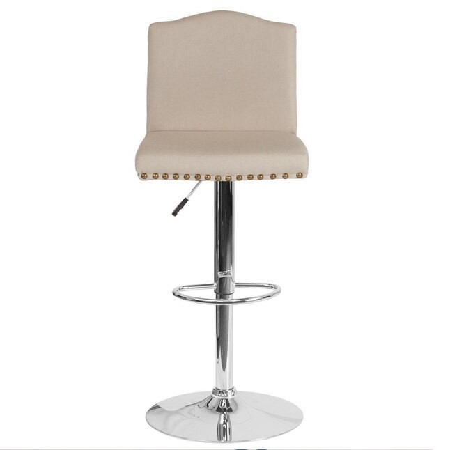 Flash Furniture Foam And Metal Bar Stool In Beige Fabric DS-8111-BGE-F-GG