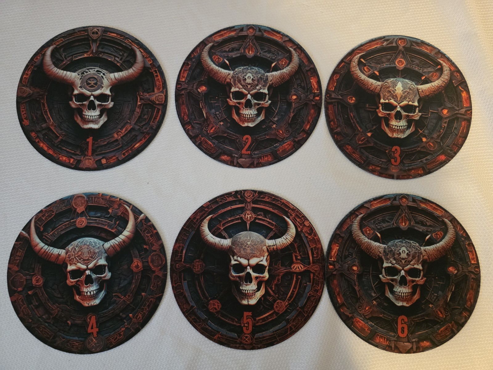 Warhammer 40k Objective Markers 6 Piece Neoprene Excellent Condition