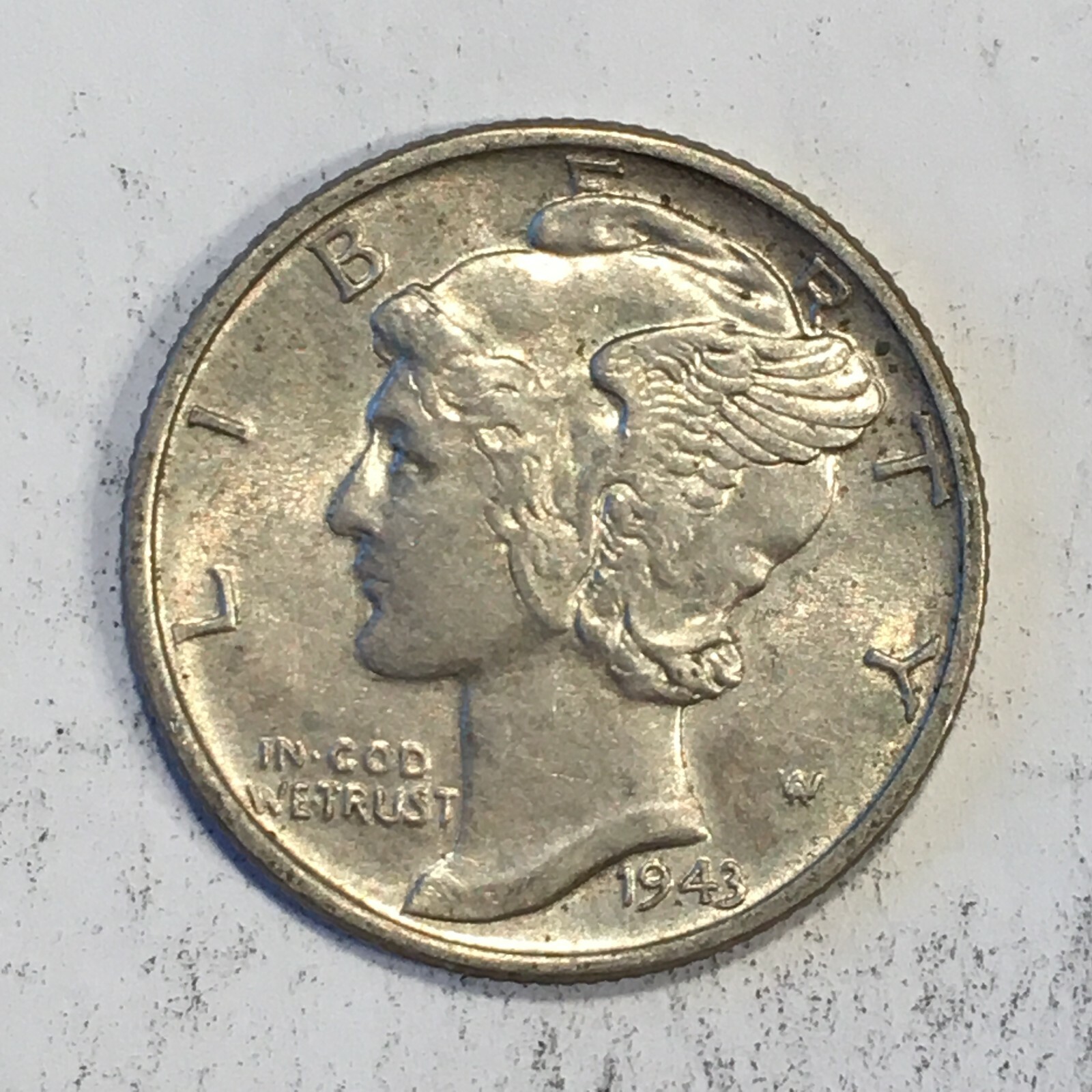 1943 Silver Mercury Dime - High Quality Scans #L823