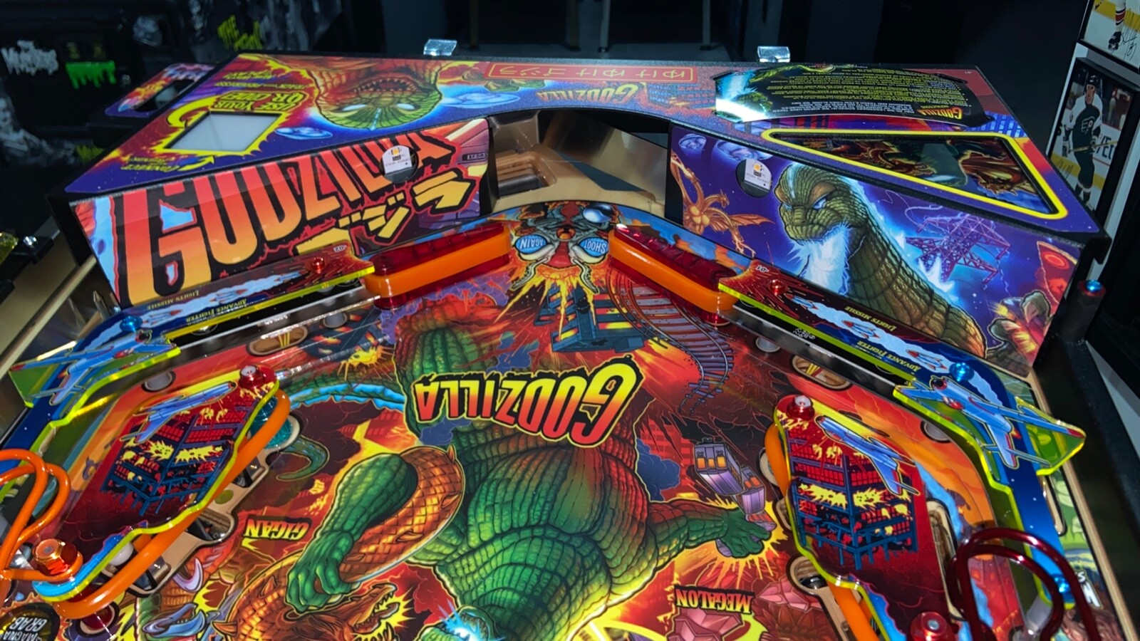 GODZILLA Pinball Mod DECAL Apron Wall ( SOLD AS A PAIR)