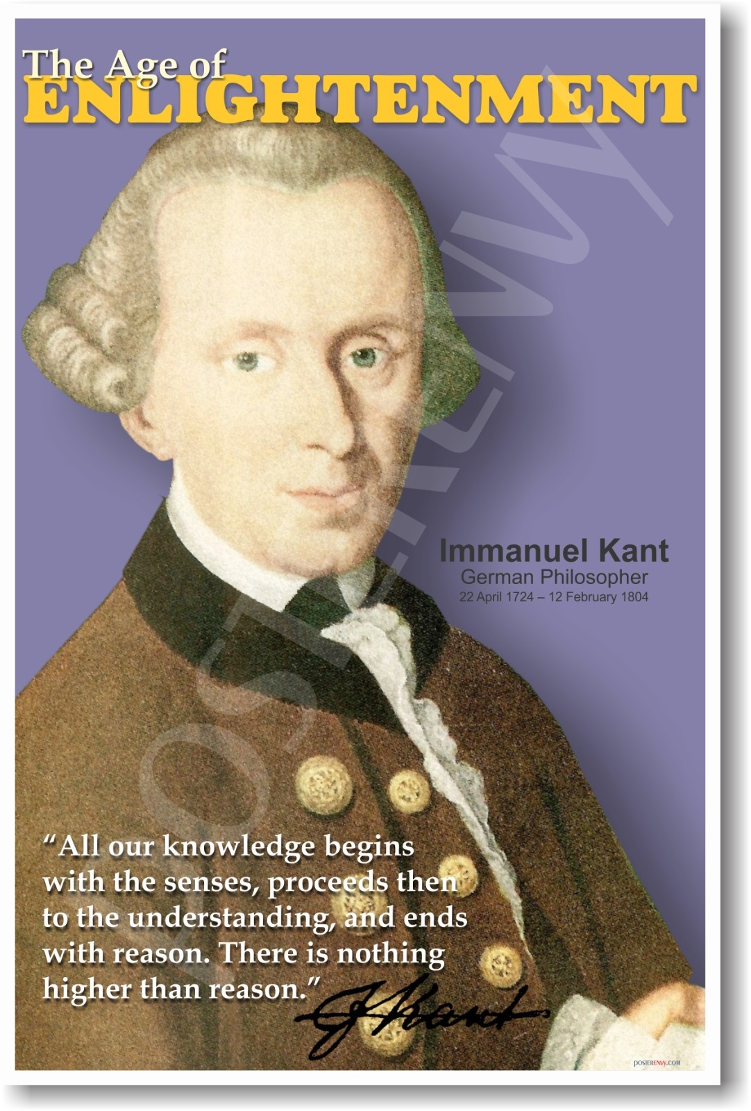 German Philosopher Immanuel Kant - Social Studies Classroom NEW School POSTER
