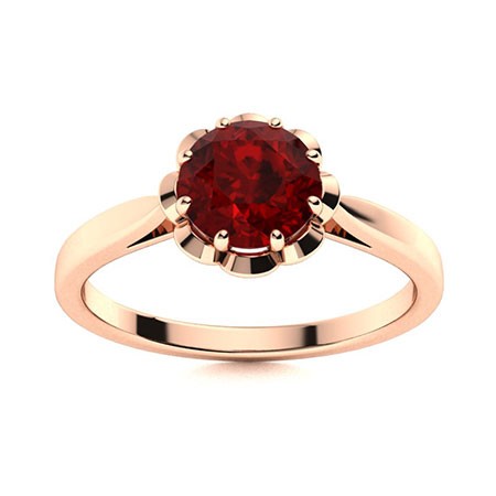 925 Silver Natural Garnet Handcrafted New Solitaire Throat Chakra Ring
