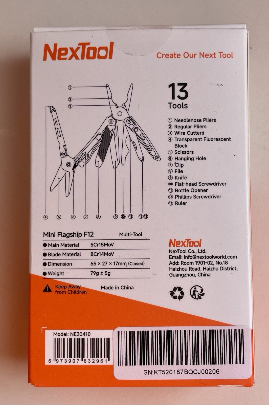 Nextool F12 Mini Multitool, 13-in-1 Keychain Multitool - Brand New