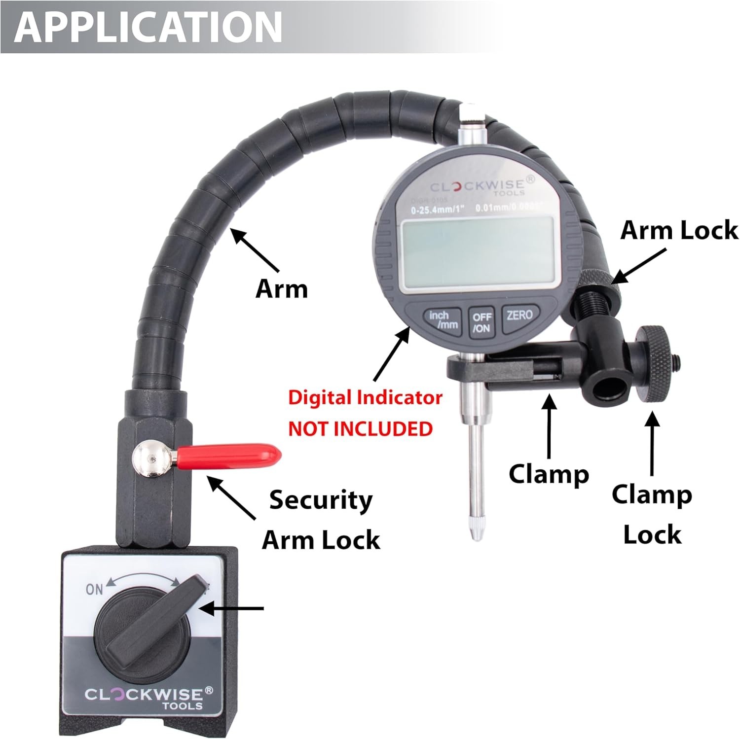Magnetic Base Flexible Arm Stand for Digital Dial Indicator