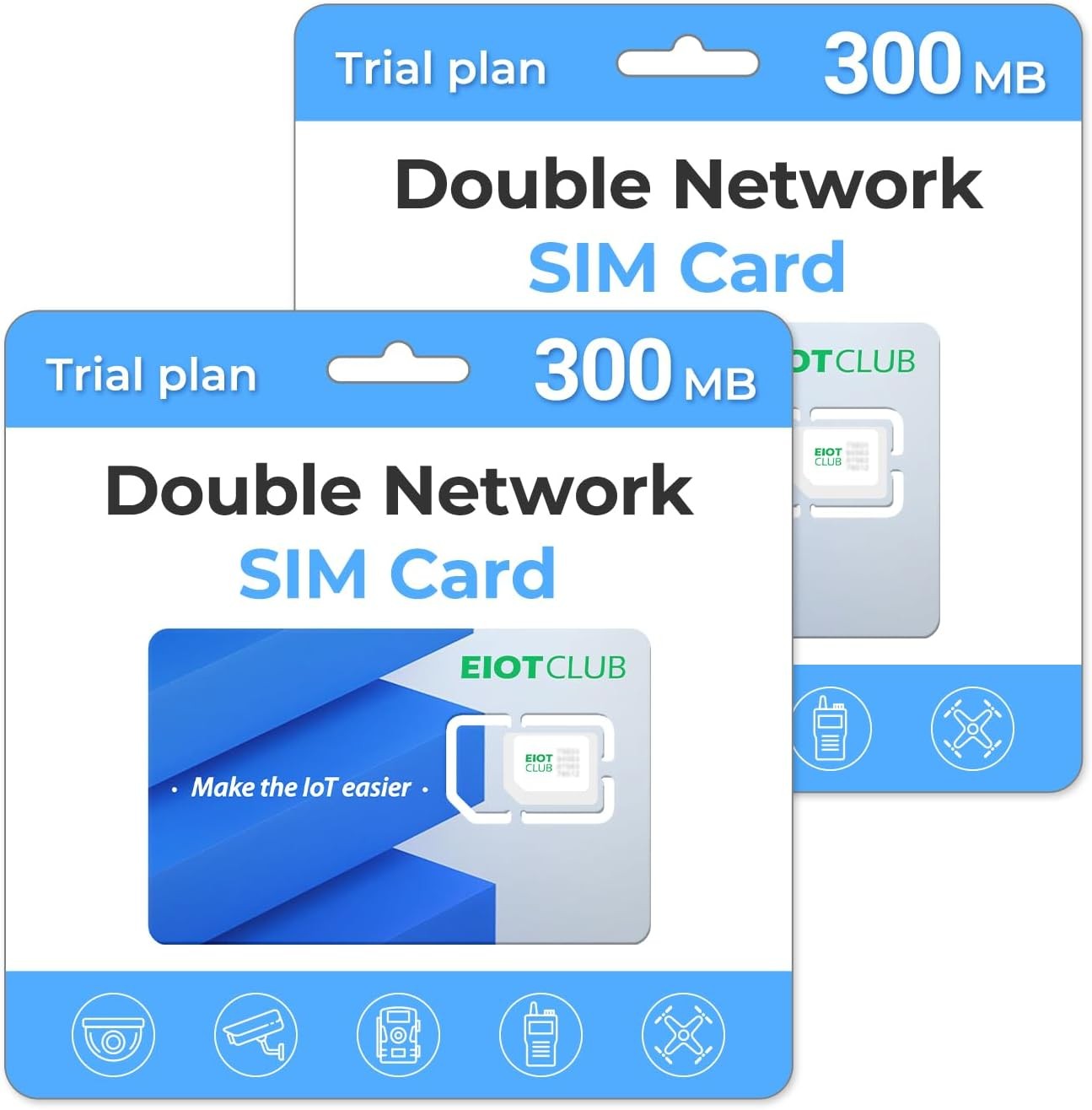 (2 Pack) EIOTCLUB Data SIM Card -Support USA 5G/4G Coverage Network for Cellular