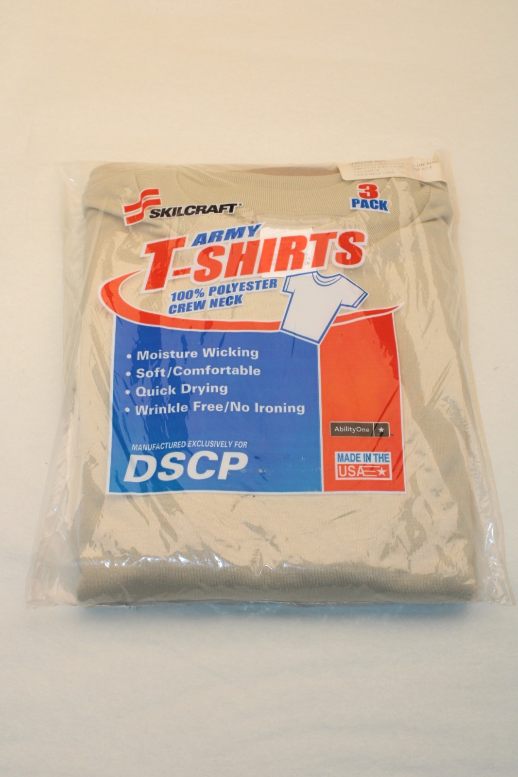 3 Pack MEDIUM T-Shirts Sand Tan Moisture Wicking Army USGI 8415-MR-504-8542 IRR