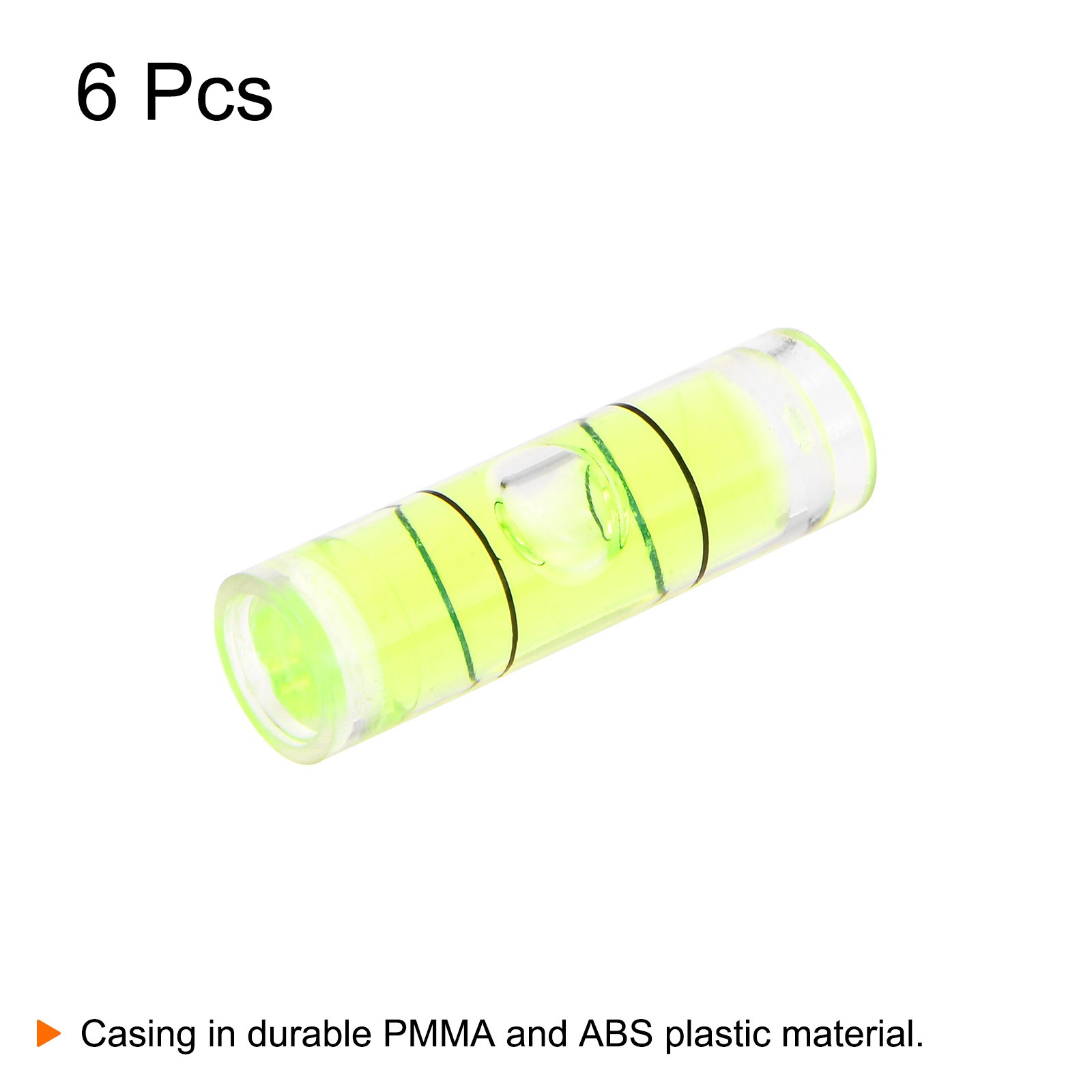 6pcs Small Cylindrical Bubble Level Vials 6x20mm Levels Measuring Tools