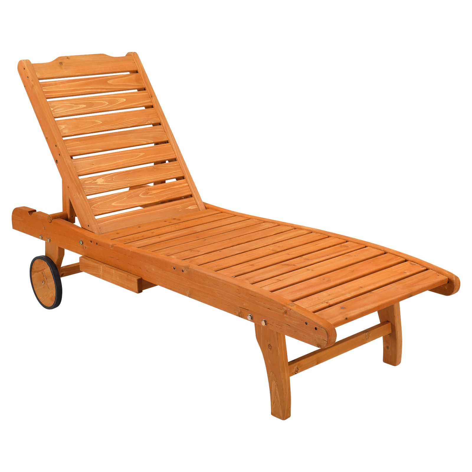 Outdoor Garden Fir With Wheels And Drawers Two-Speed Adjustment Wooden Bed