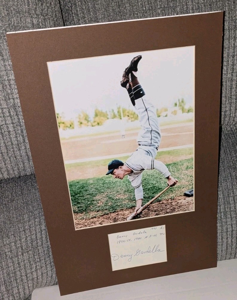 Danny Gardella New York Giants Signed Cut Matted 8x10 Color Photo W/Our COA