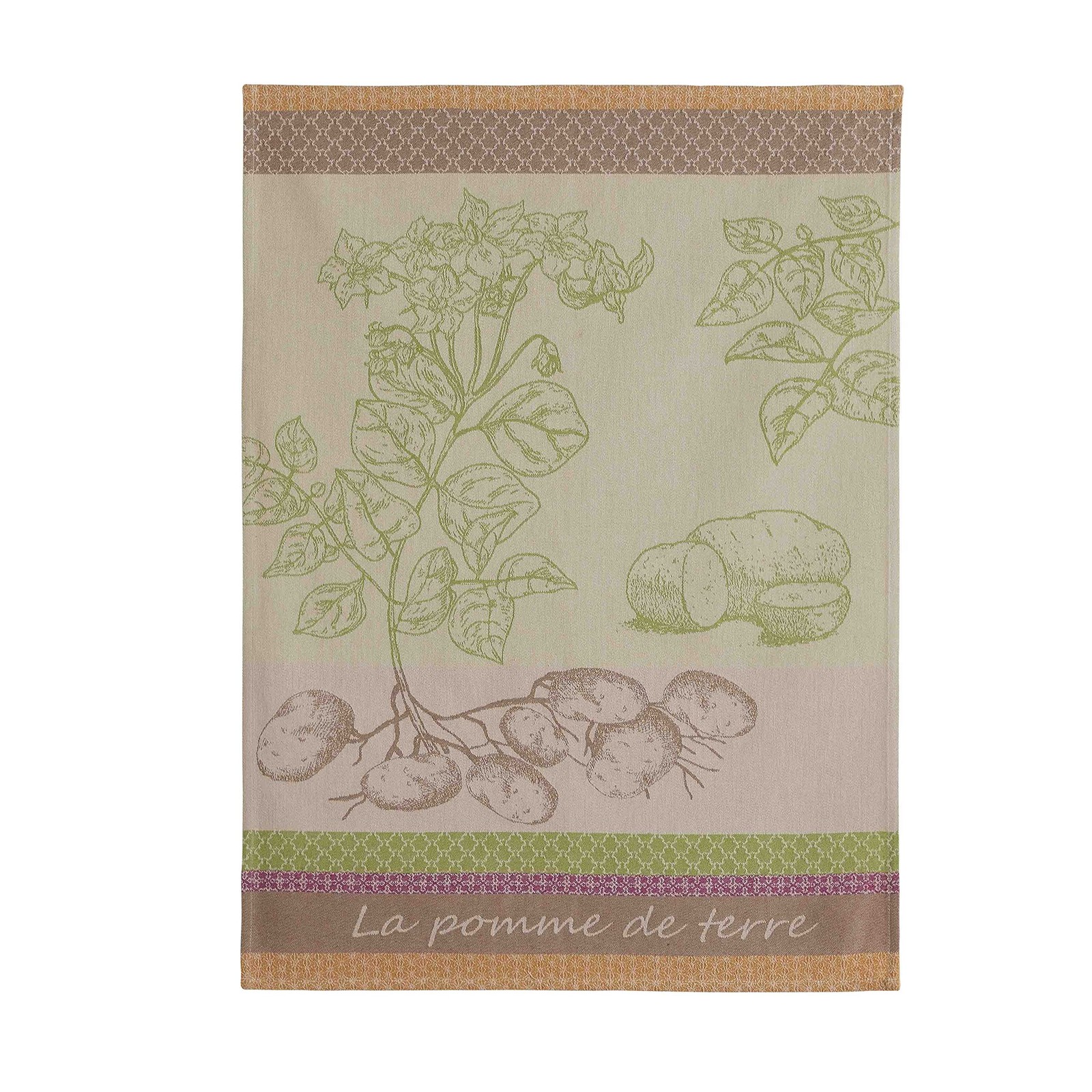Coucke French Cotton Jacquard Towel, 20-Inches by 30-Inches, La Pomme de Terre