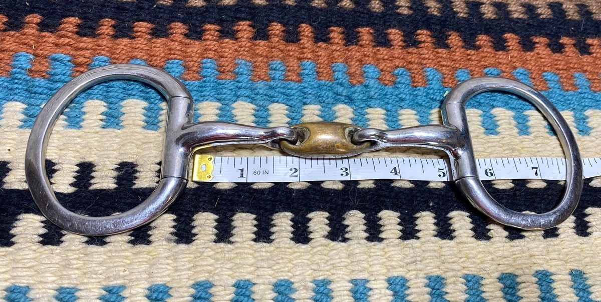 Horse BIT - Dee Ring 3 piece French link center lozenge