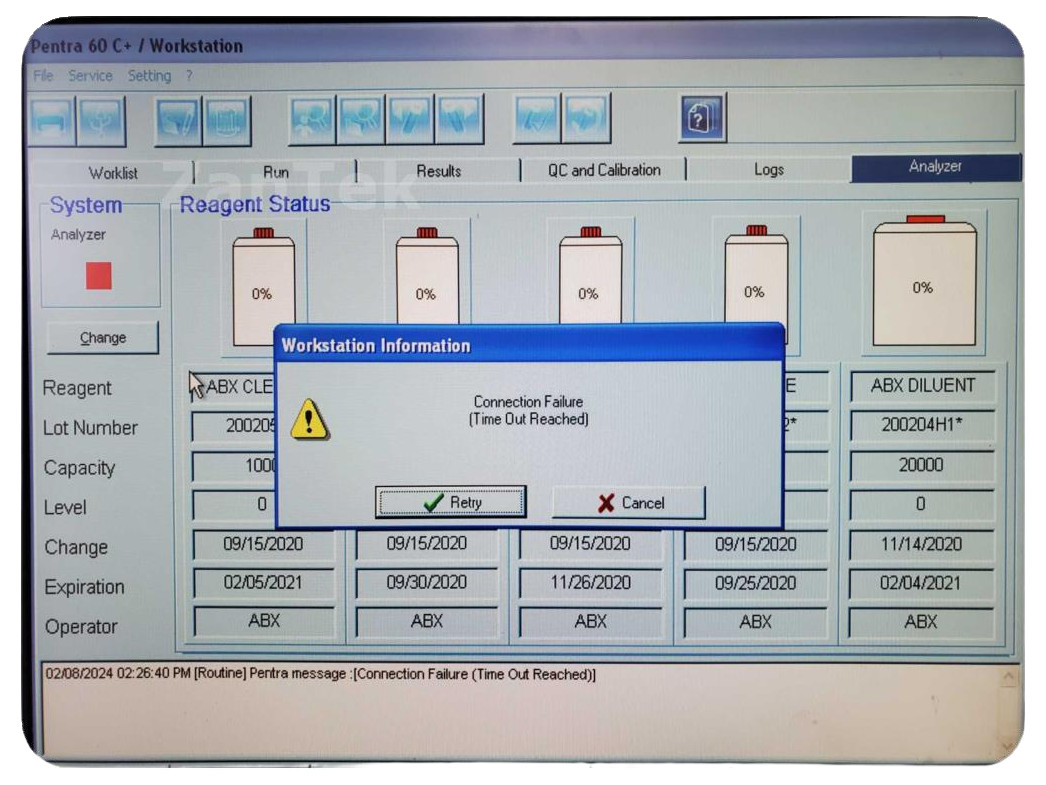 HORIBA ABX PENTRA 60 C+ HEMATOLOGY ANALYZER