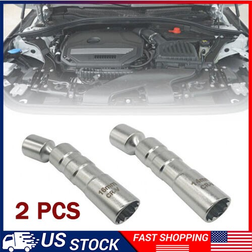 For BMW 12PT 14&16mm Thin Wall Magnetic Swivel 3/8" Spark Plug Socket Driver NEW