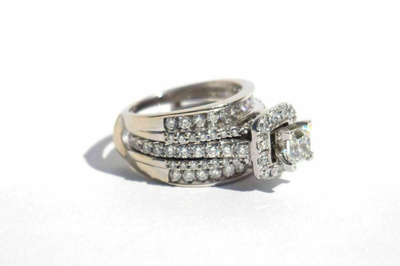 Princess Cut 1.50 Ct Lab-Created Diamond Engagement Ring 925 Sterling Silver