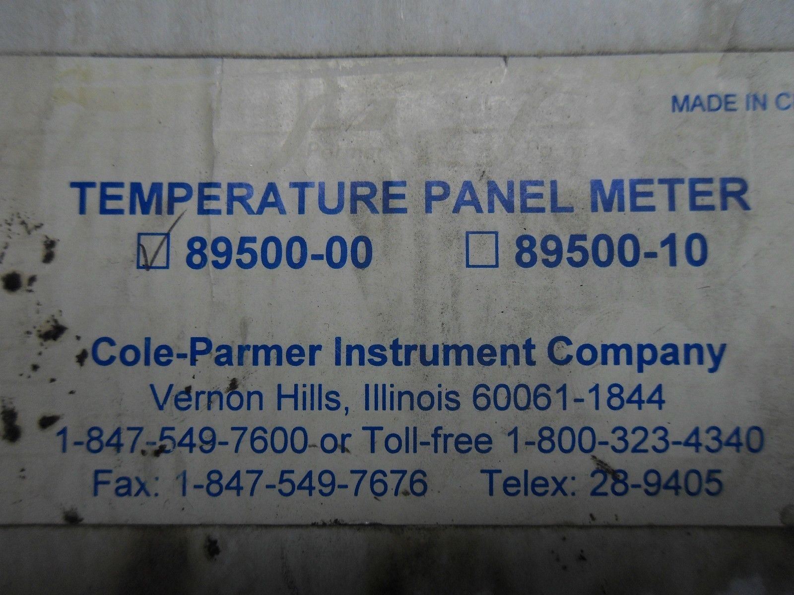 Cole-Parmer 89500-00 Temperature Panel Meter