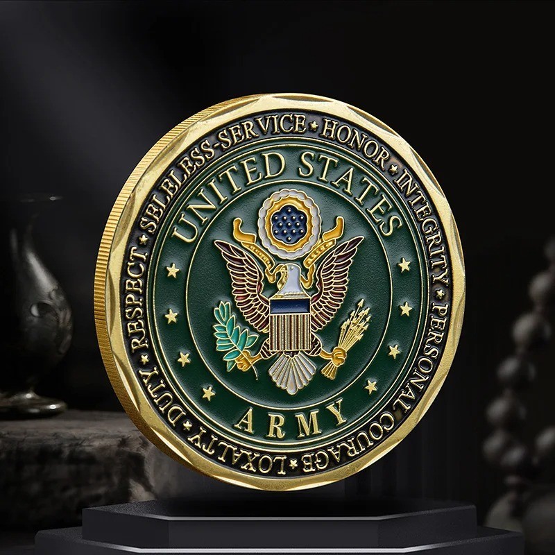 US Army Military Challenge Coin Veterans Memorial Souvenir Collectible Gift