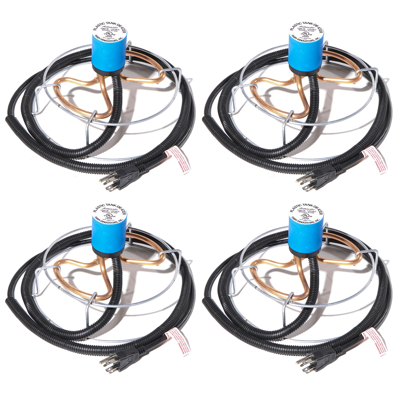 Farm Innovators H-439 1000 Watt Cast Aluminum Submergible Water Deicer (4 Pack)