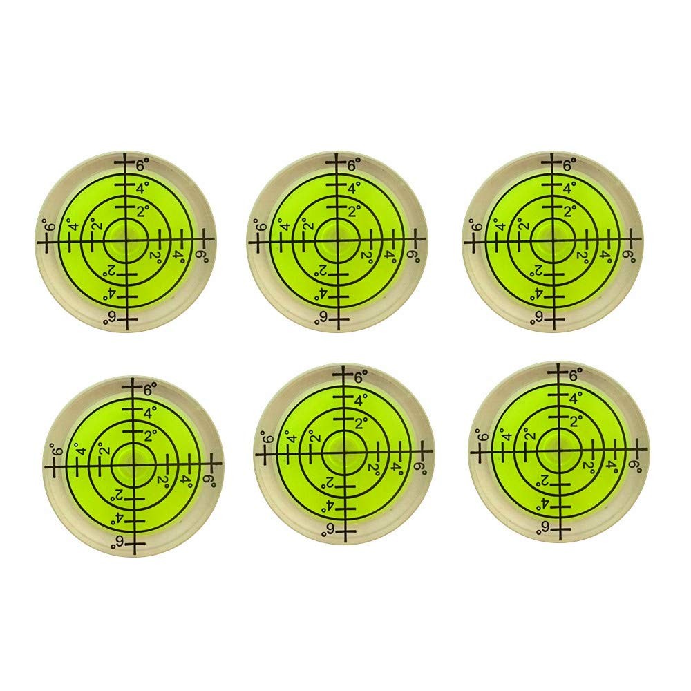 6 Pack 32x7mm Circular Bubble Level Waterproof PMMA For RV Tripod Turntable