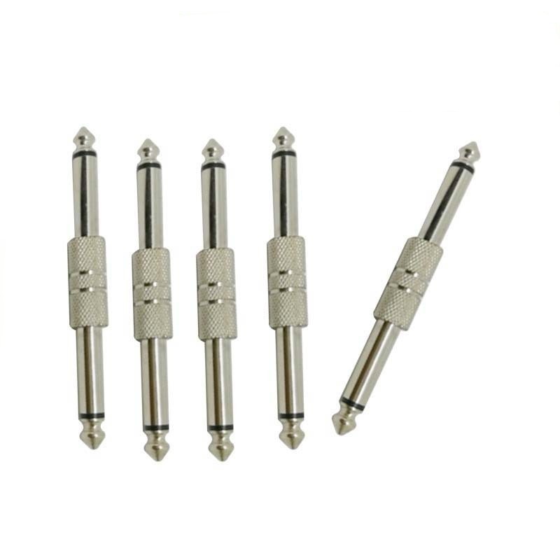 5pcs Guitar Effect Pedal Connector 1/4" Straight Pedals Mono Connector New