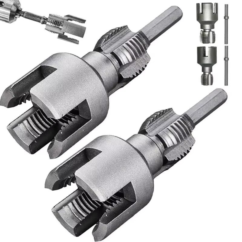 2pcs Integrated Internal & External Pipe Threading-Tool,PVC Pipe Threader Kit