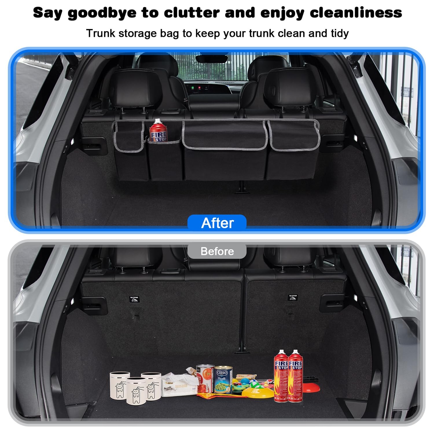 Car Trunk Organizer, Foldable SUV/MPV/Truck Storage Solution, Trunk Storage,