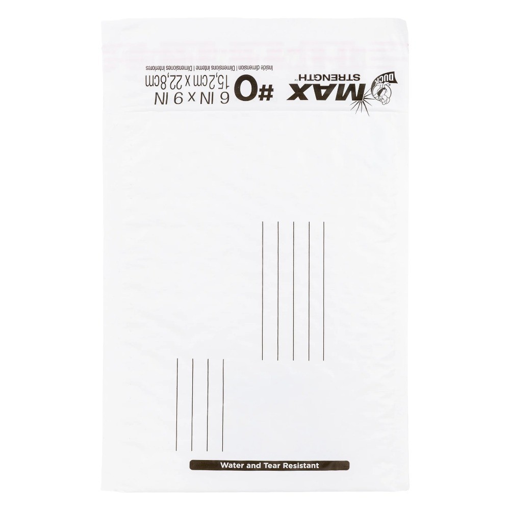 Self-Sealing Poly Bubble Mailers 6x9 Inches White 25-Pack Shipping Envelopes