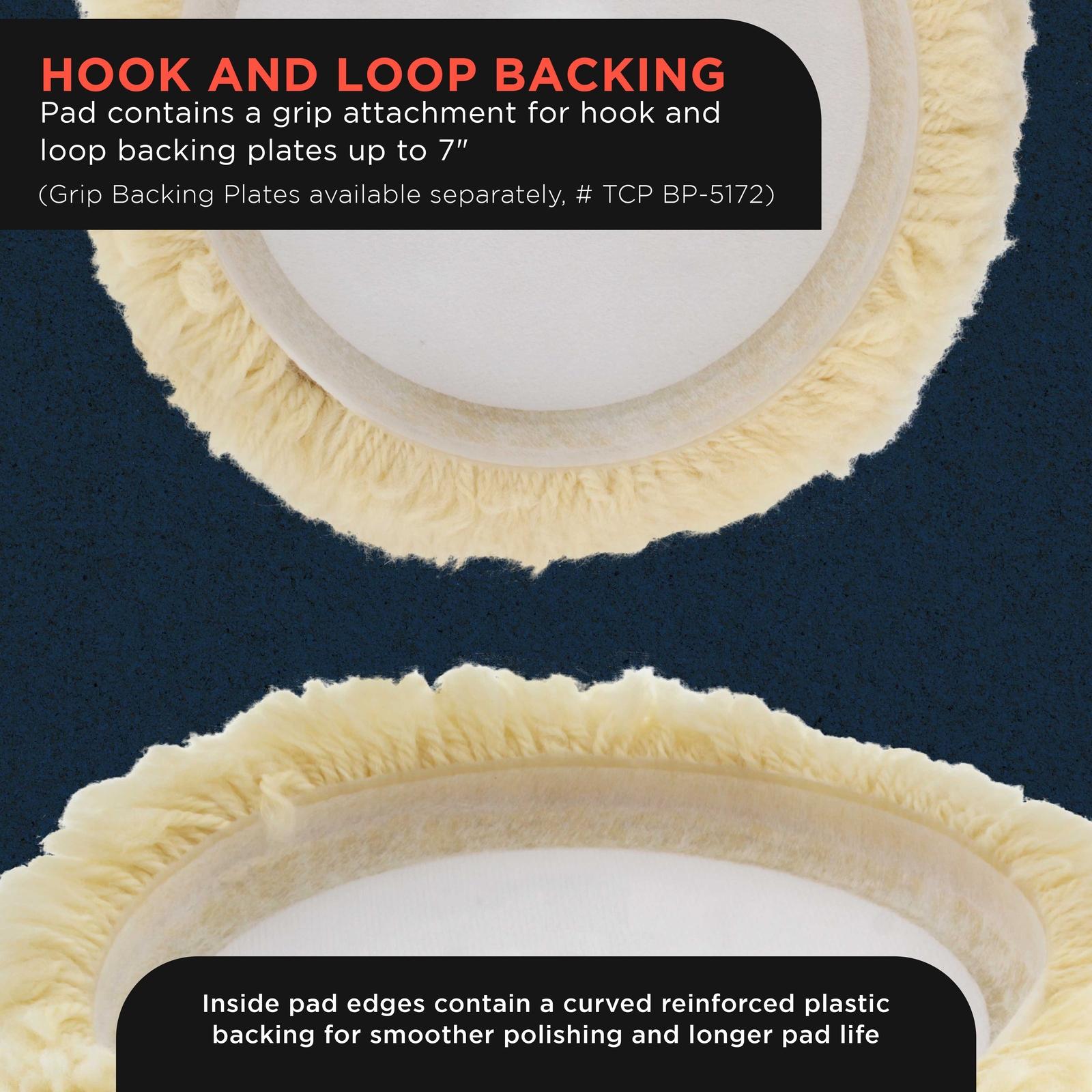 8" WOOL BUFFING PAD Detailing Polishing Polisher Buffer