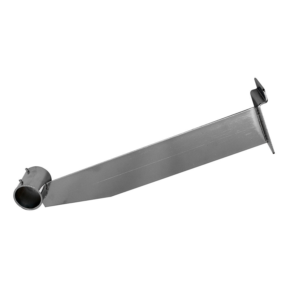 12 in Chrome Slatwall Hangrail Bracket Holding 1-1/4" Round Tube