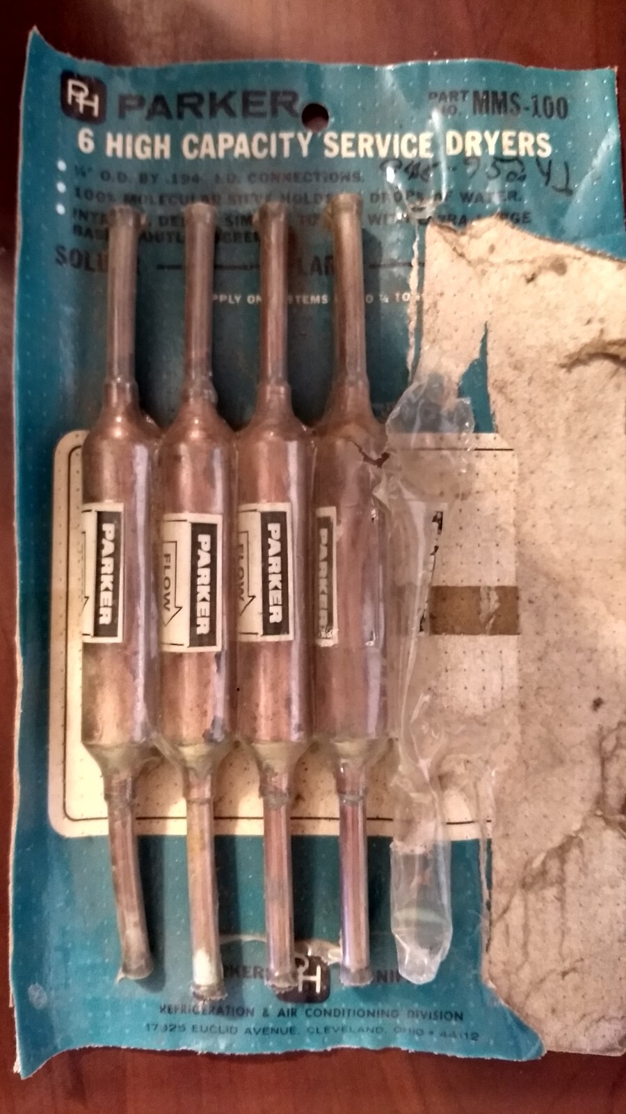 4 PARKER NO. MMS-100 CHARGE Spun Copper Service Dryers Refrigeration Parts 1/4OD