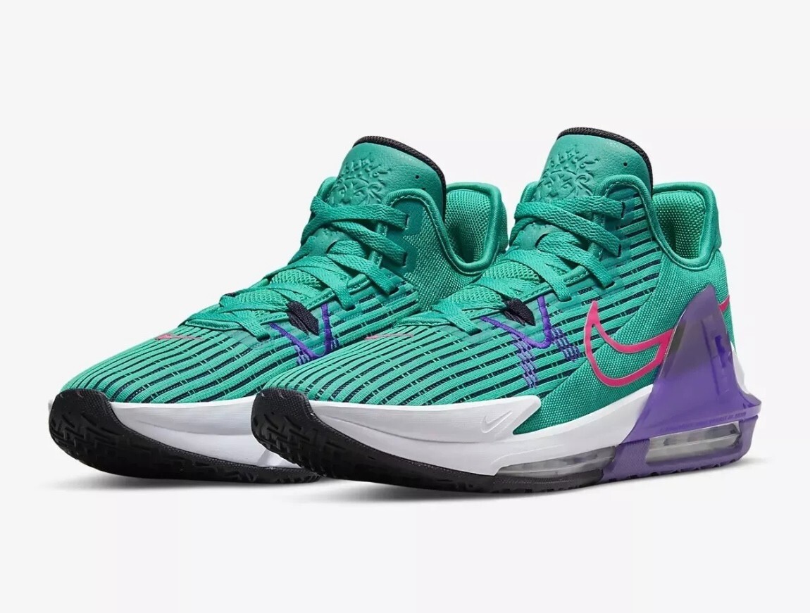 Nike LeBron Witness 6 Shoes Clear Emerald Hyper Pink CZ4052-300 Men's Multi Size