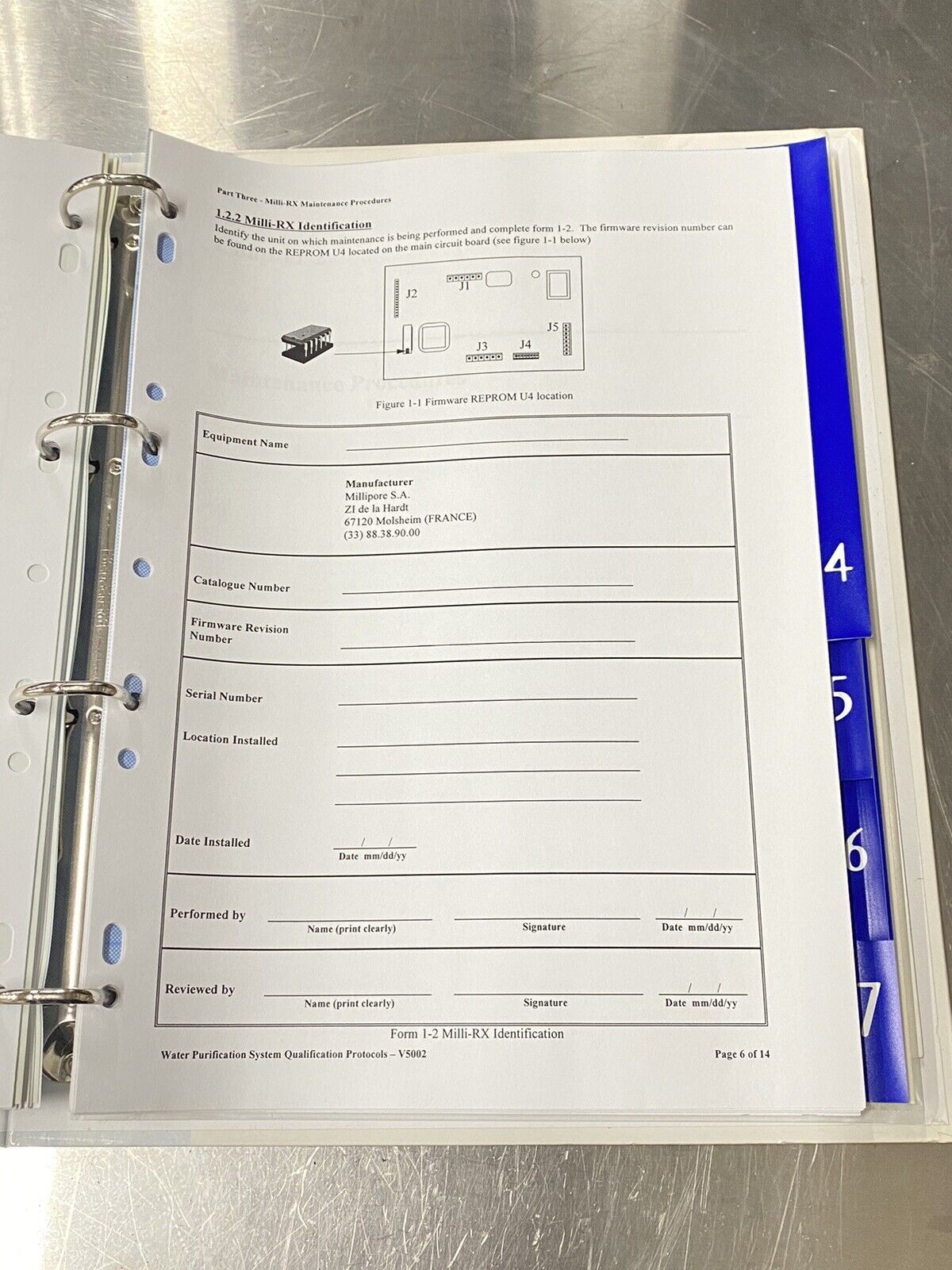 Millipore Water Purification System- Users Guide / Instruction Book / Manual