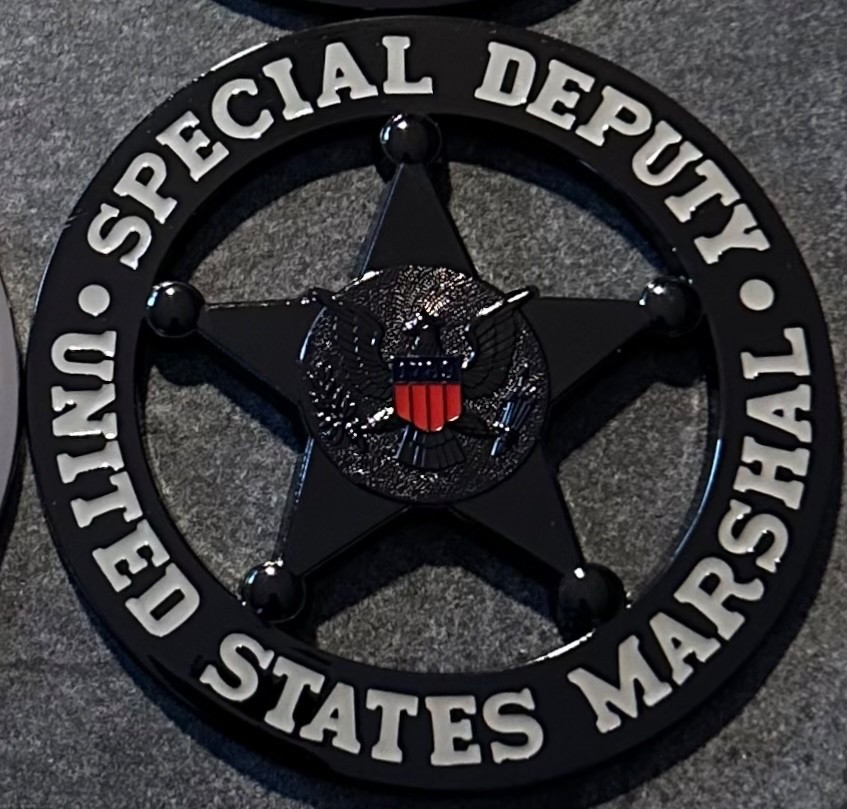 US Marshals Service GIANT paperweight TacticalBLACK + sil version challenge coin
