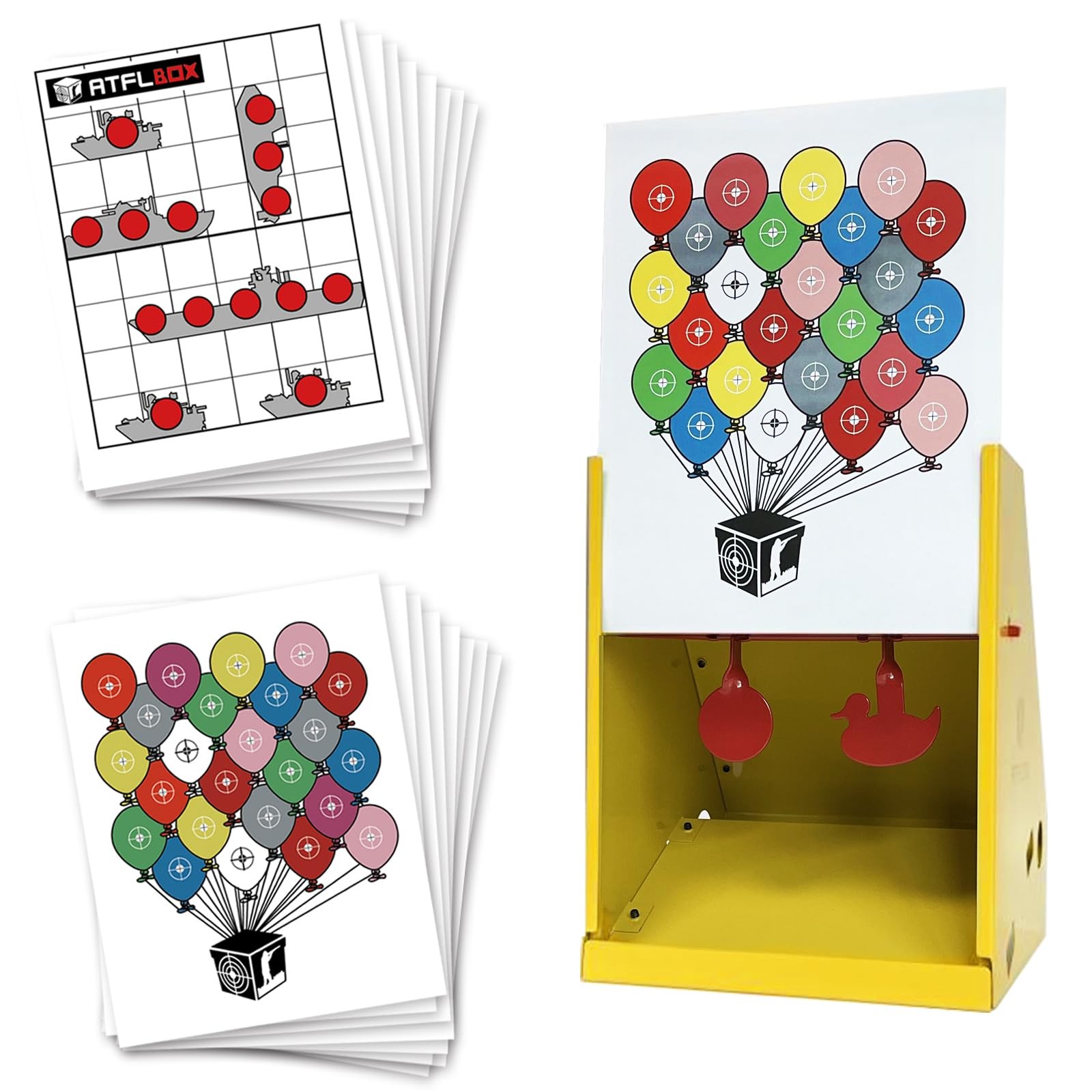 Atflbox Bb Trap Target 20Pcs 7 X 9 Paper Targets And 2 Metal Silhouettes