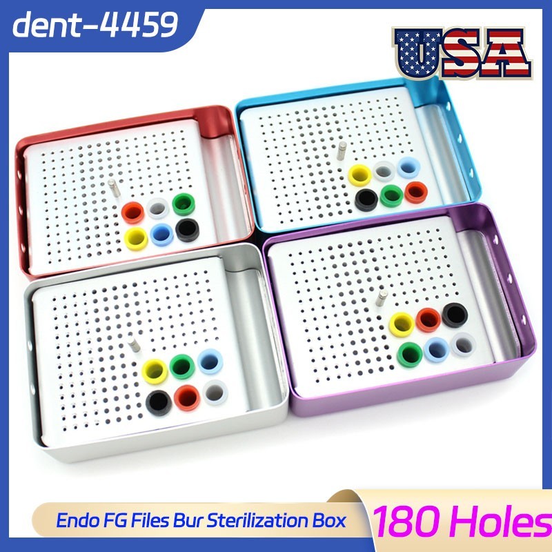 180 Holes Dental Endo FG Files Bur Holder Sterilization Endodontic Organizer Box