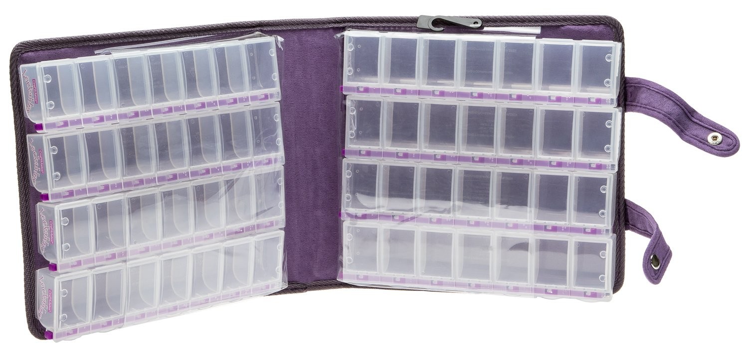 Craft Mates Bead Organizer, Locking 56 Compartments, Clear Lids
