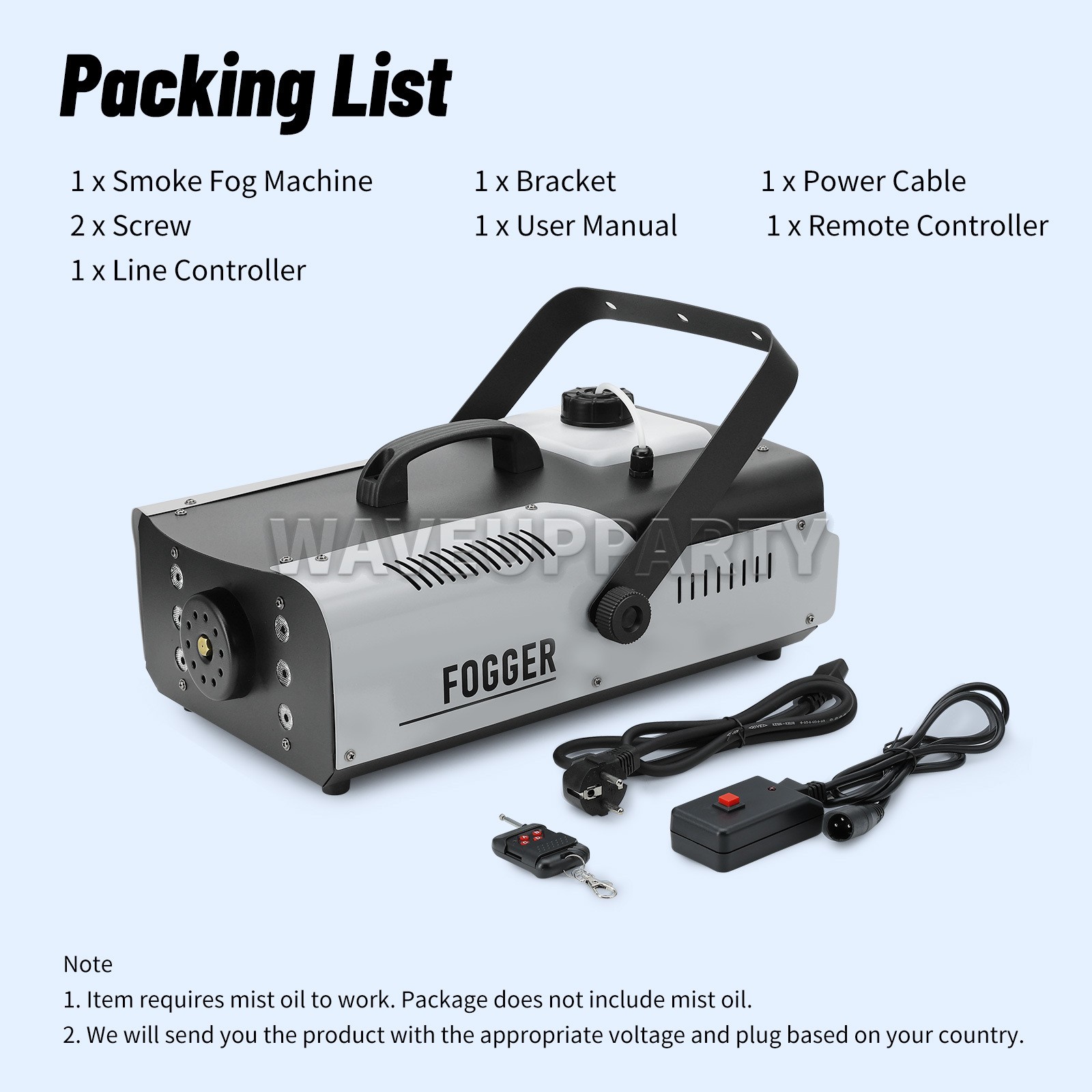 PAIDUN 1500W LED RGB Smoke Fog Effect Machine DJ Event Show Wedding Halloween