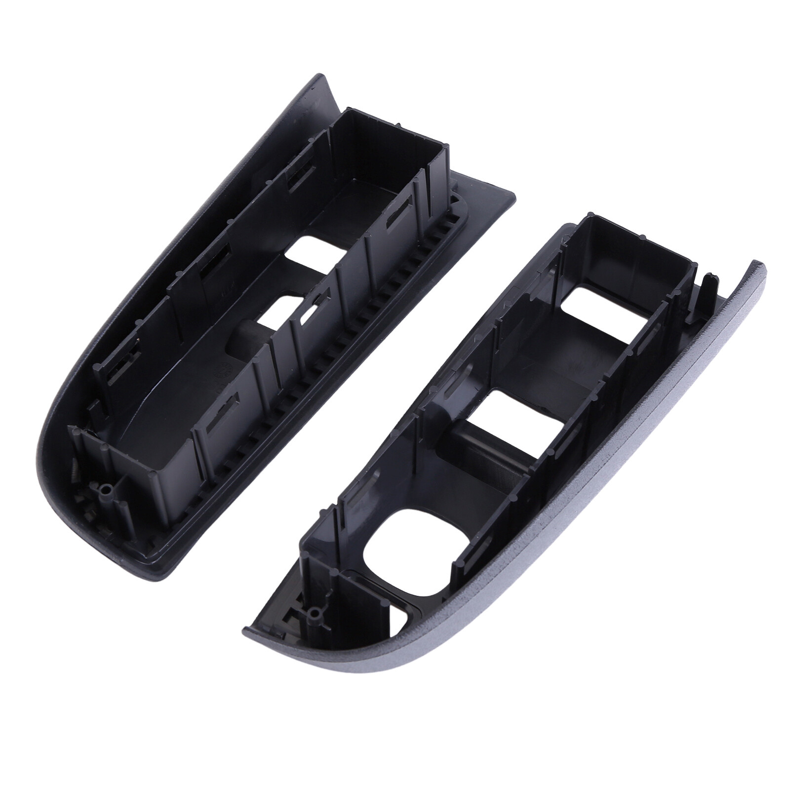 Pair Power Window Switch Bezels For 04-07 Silverado Sierra Front Door Pewter