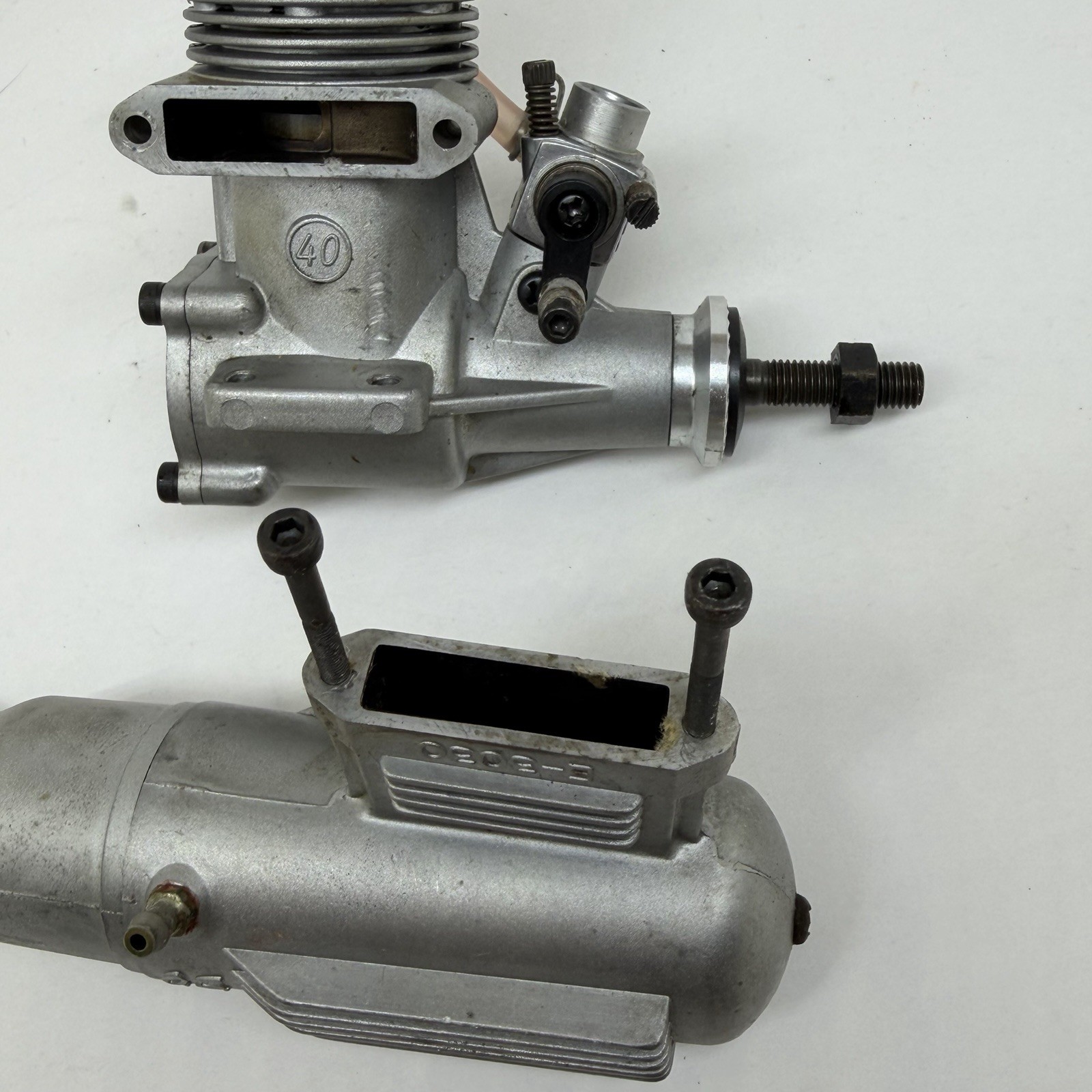OS Max FP 40 RC Airplane Engine w/ E3030 Muffler Untested Sold As Is