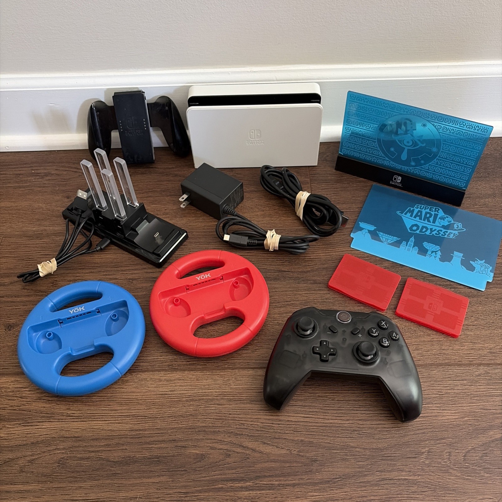 Nintendo Switch Accessory Bundle Lot - Docks, Wireless Controller,Steering Wheel